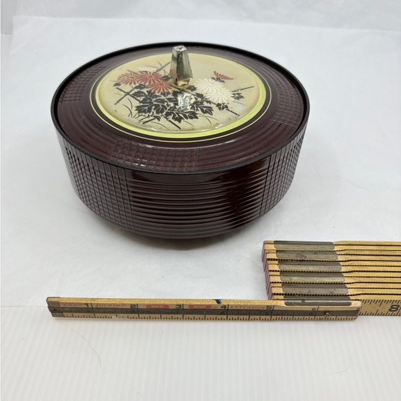 Other - Vintage Japanese Lacquer Bento box With Lid Chrysanthemum EW Japan
